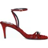 Aera Laura Brushed Effect High Heel In Red