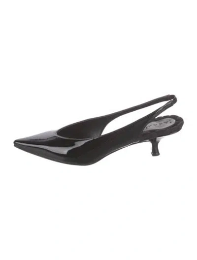 Pre-owned Aera Patent Leather Slingback Pumps In Black