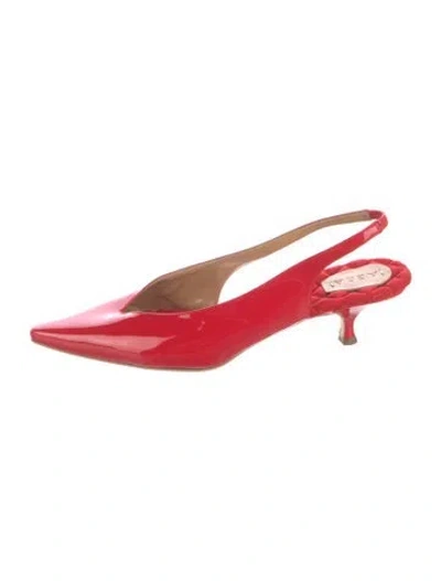 Pre-owned Aera Patent Leather Slingback Pumps In Red