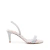 Aera Women's Claudia 75mm Vegan Leather Slingback Sandals In Silver/neutrals