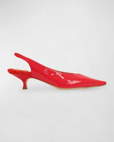 Aera Silvana Vegan Patent Slingback Pumps In Red