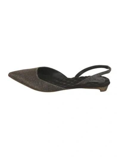 Pre-owned Aera Slingback Flats In Gold