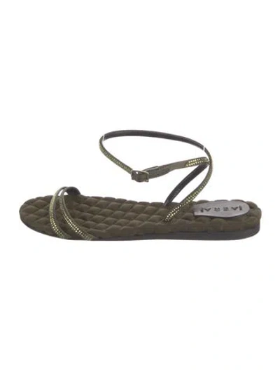 Pre-owned Aera Vegan Leather Sandals In Green