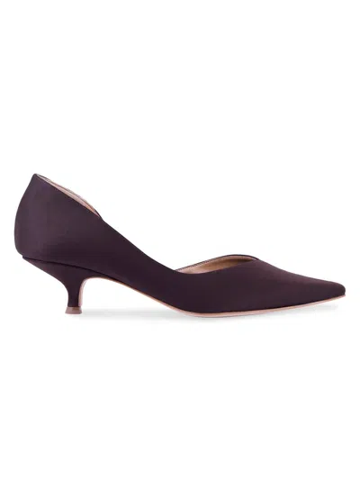 Aera Women's Ariana 45mm Satin Kitten-heel Pumps In Brown
