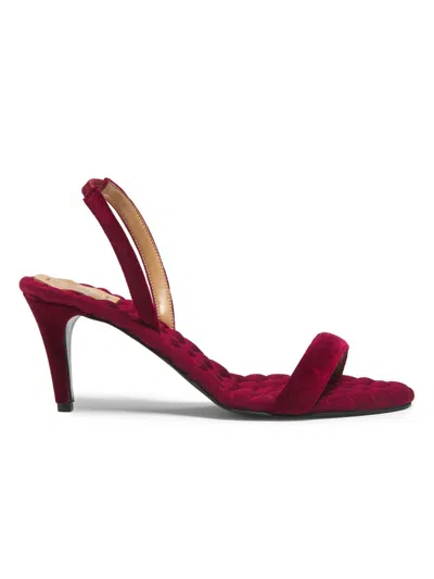 Aera Women's Claudia 70mm Quilted Slingback Sandals In Red