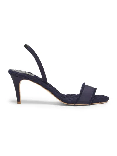 Aera Women's Claudia 75mm Grosgrain Slingback Sandals In Blue