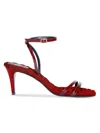 Aera Laura Brushed Effect High Heel In Red