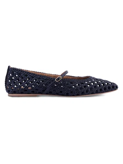 Aera Women's Maya Woven Mary Jane Ballet Flats In Blue