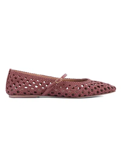 Aera Women's Maya Woven Mary Jane Flats In Brown