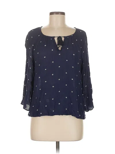 Pre-owned Aerie 3/4 Sleeve Blouse In Blue