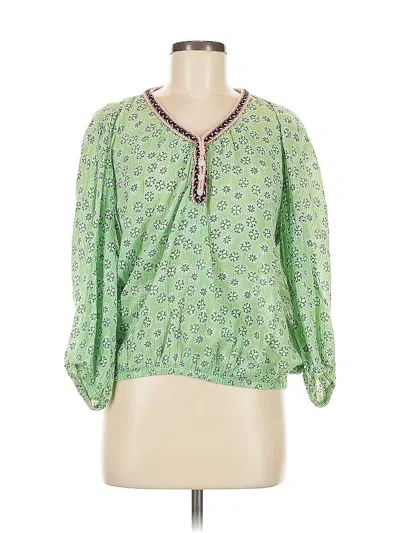 Pre-owned Aerie 3/4 Sleeve Blouse In Green