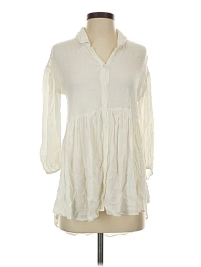 Pre-owned Aerie 3/4 Sleeve Blouse In Ivory