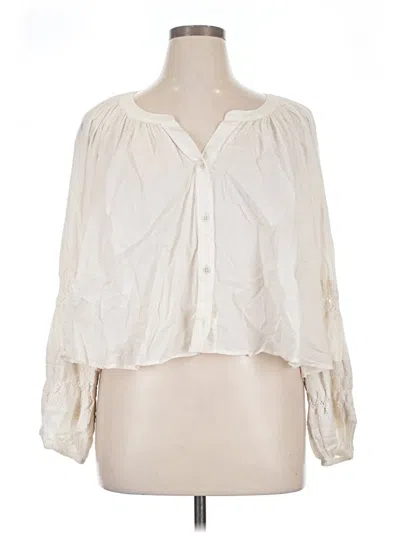 Pre-owned Aerie 3/4 Sleeve Blouse In Ivory