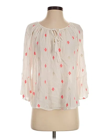Pre-owned Aerie 3/4 Sleeve Blouse In Ivory
