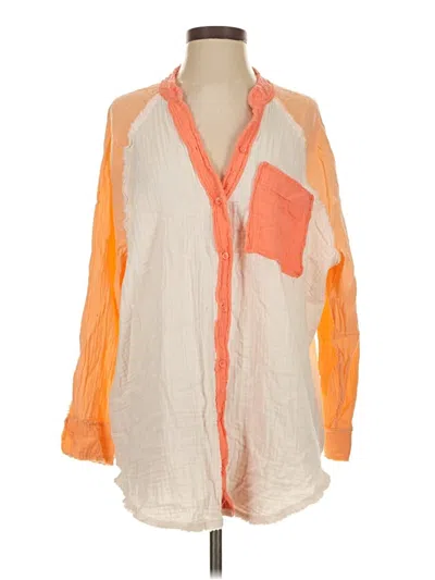 Pre-owned Aerie 3/4 Sleeve Blouse In Orange
