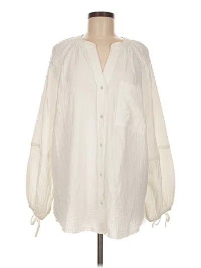 Pre-owned Aerie 3/4 Sleeve Blouse In White