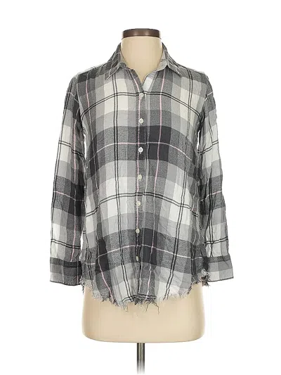 Pre-owned Aerie 3/4 Sleeve Button Down Shirt In Gray