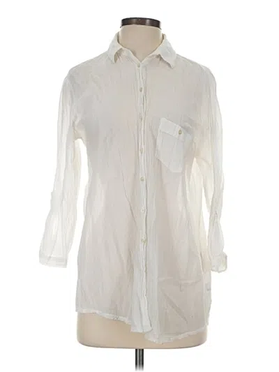 Pre-owned Aerie 3/4 Sleeve Button Down Shirt In Ivory