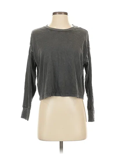Pre-owned Aerie 3/4 Sleeve T-shirt In Gray