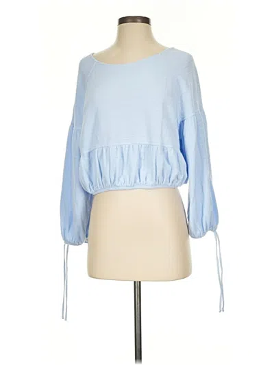 Pre-owned Aerie 3/4 Sleeve T-shirt In Blue