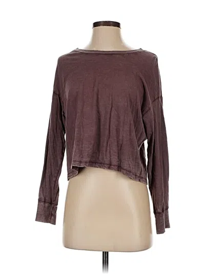 Pre-owned Aerie 3/4 Sleeve T-shirt In Brown