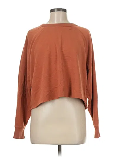 Pre-owned Aerie 3/4 Sleeve T-shirt In Brown