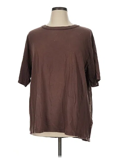 Pre-owned Aerie 3/4 Sleeve T-shirt In Brown