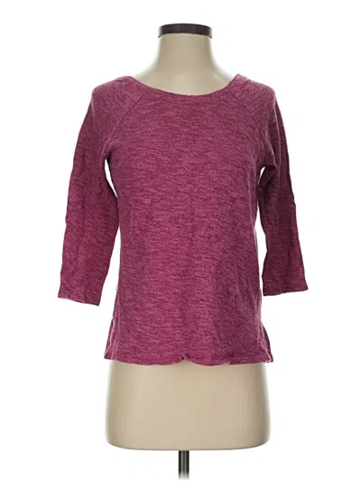 Pre-owned Aerie 3/4 Sleeve T-shirt In Burgundy