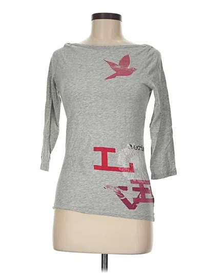 Pre-owned Aerie 3/4 Sleeve T-shirt In Gray