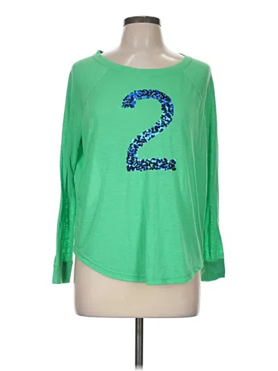 Pre-owned Aerie 3/4 Sleeve T-shirt In Green
