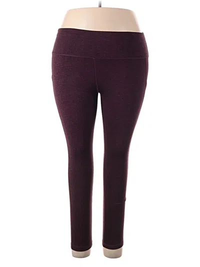 Pre-owned Aerie Active Pants In Burgundy