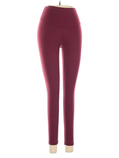 Pre-owned Aerie Active Pants In Burgundy