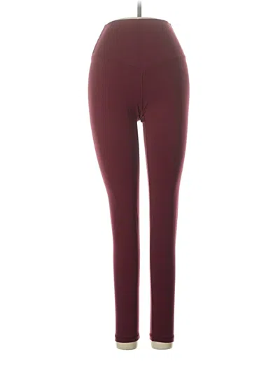Pre-owned Aerie Active Pants In Burgundy