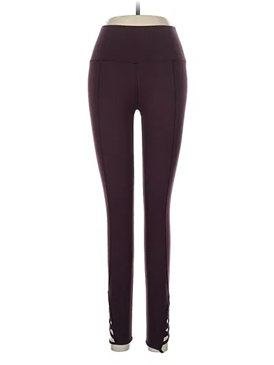 Pre-owned Aerie Active Pants In Burgundy