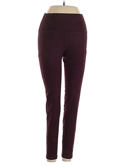 Pre-owned Aerie Active Pants In Burgundy