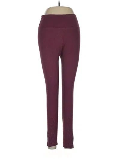 Pre-owned Aerie Active Pants In Burgundy