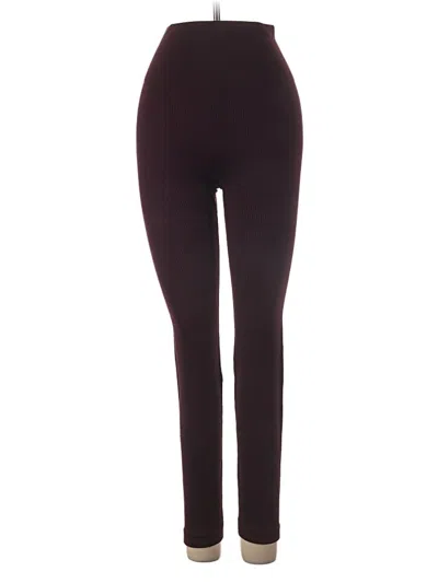 Pre-owned Aerie Active Pants In Burgundy