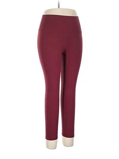 Pre-owned Aerie Active Pants In Burgundy