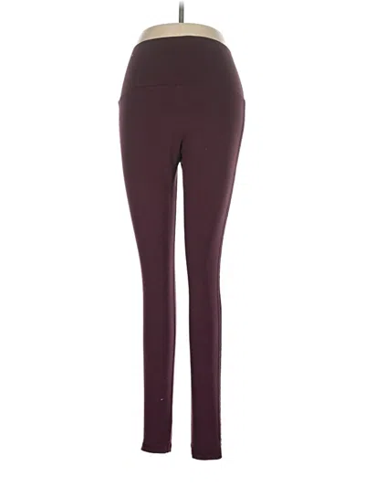 Pre-owned Aerie Active Pants In Burgundy