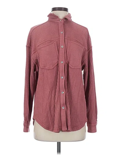 Pre-owned Aerie Cardigan Sweater In Burgundy