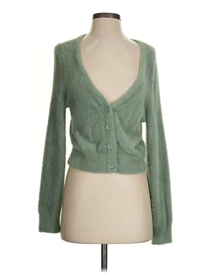 Pre-owned Aerie Cardigan Sweater In Green