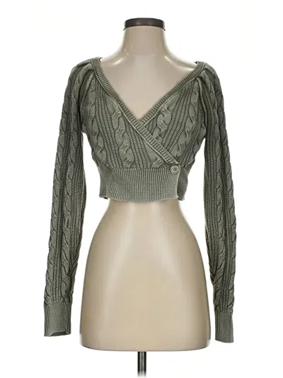 Pre-owned Aerie Cardigan Sweater In Green