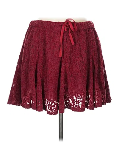 Pre-owned Aerie Casual Skirt In Burgundy