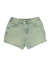 Aerie Denim Shorts In Green