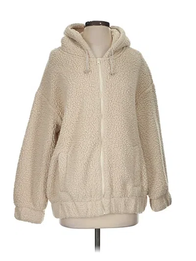 Pre-owned Aerie Faux Fur Jacket In Ivory