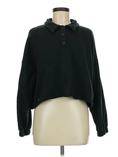Pre-owned Aerie Fleece Jacket In Black