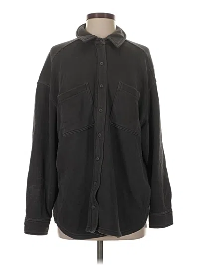 Pre-owned Aerie Fleece Jacket In Black