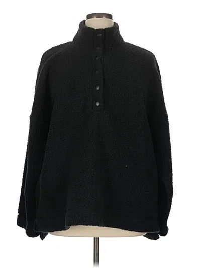 Pre-owned Aerie Fleece Jacket In Black