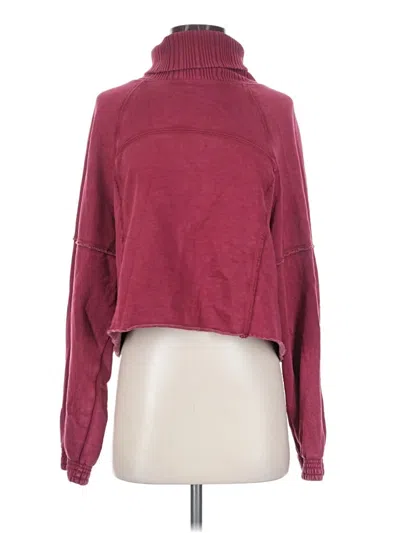 Pre-owned Aerie Fleece Jacket In Burgundy