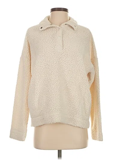 Pre-owned Aerie Fleece Jacket In White